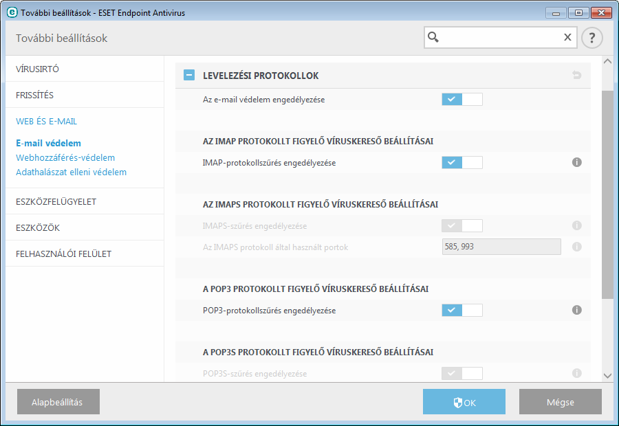 3.8.2.2.2 Levelezési protokollok Az IMAP és a POP3 a levelezőprogramok által a legszélesebb körben használt levélfogadási protokollok.