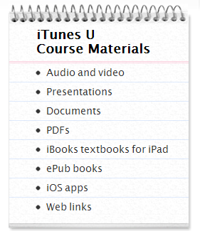74. ábra: A lehetségesen alkalmazható oktatási források az itunes U- ban Természetesen ezután a tananyagok elérhetők mindenkinek, aki felvette azokat az egyetemen sőt, alapbeállításként ezeket bárki