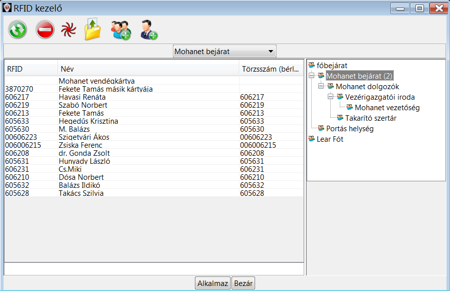 3.10 RFID kezelő A DataCargo típusú készülékek segítségével beléptető rendszer lehet megvalósítani, melyet a Mercurio Commander program felügyel.