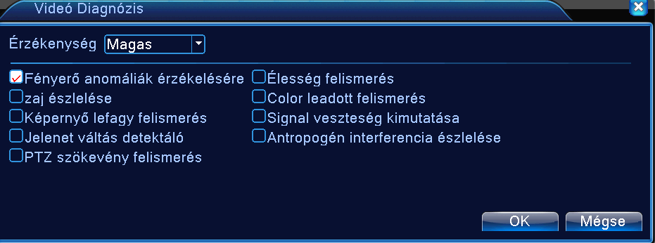 [Nyomokat mutatnak] kijelöli és követi a riasztást okozó tárgyat/személyt [Érzékenység] Válassza ki a 3 opció közül a megfelelő érzékenységet.