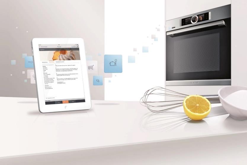A high-tech konyha Érzékelők és hálózatba kapcsolt háztartási
