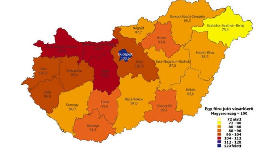 2 000 1 500 1 000 500 0 Egy adófizetőre jutó személyi jövedelem-adó, ezer Ft Az ezer lakosra jutó adózók száma Egy adófizetőre jutó szja-alap, ezer Ft 61.