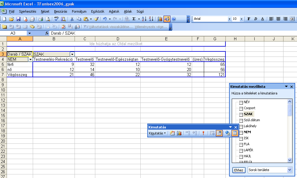 táblázatba rendezése, illetve a grafikus ábrázolás, melyhez az Excel programot előszeretettel használják, hiszen kezelése egyszerű és a program is viszonylag könnyen elérhető, csaknem minden