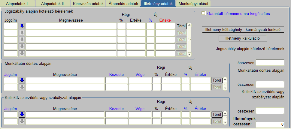 illetményelemek számítása, a számfejtő rendszer az illetmény értékének már a munkaidővel részarányos összegét jeleníti meg.