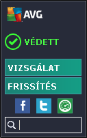 gombbal az ikonra a helyi menü megnyitásához, amely a következő lehetőségeket tartalmazza: AVG felhasználói felület megnyitása kattintson ide az AVG Anti-Virus 2013 felhasználói felületének