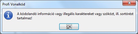 7. oldal Elkészült QR kód (a megadott 8 bit alapján) Hibás adat megadásakor az alábbi hibaüzenetet kapjuk.