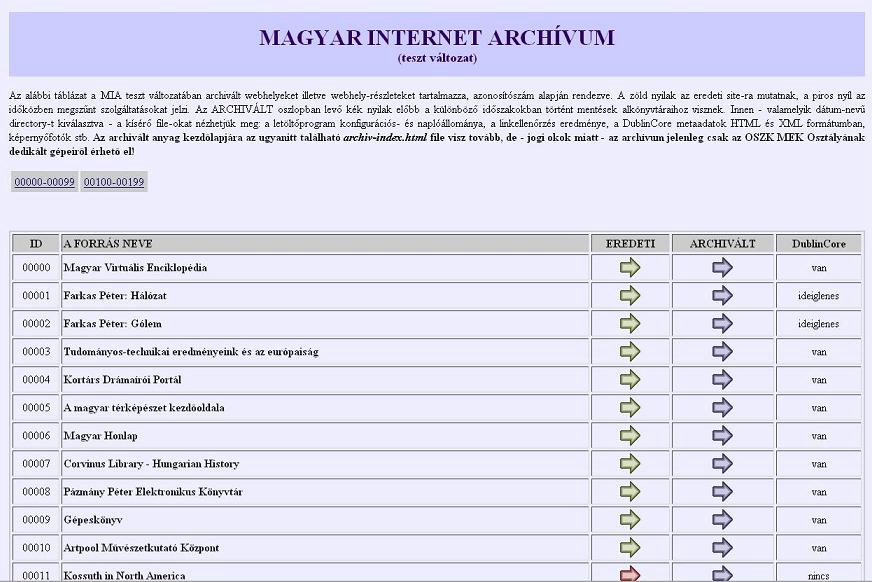 10. ábra MIA teszt változatának kereső felülete (Forrás: http://mekosztaly.oszk.