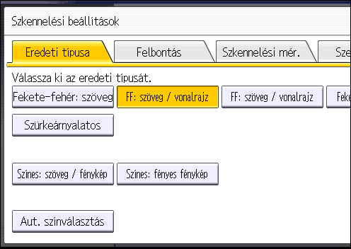A szkennelési beállítások elvégzése A szkennelési beállítások elvégzése 1. Nyomja meg a [Szkennelési beáll.] gombot.