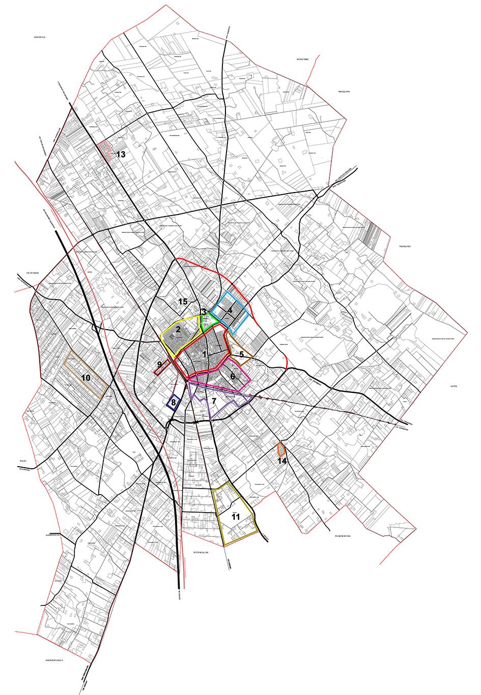 STRATÉGIA 25 2. térkép - Városrészek lehatárolása Forrás: Önkormányzati adatszolgáltatás A térképen nem jelöltük be a 12.