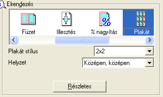 A KONICA MINOLTA PS illesztőprogram beállítása (Windows) 7 Plakát nyomtatás A felnagyított kép több lapra kiterjesztve kerül nyomtatásra. 1 Kattintson a Beállítás fülre.