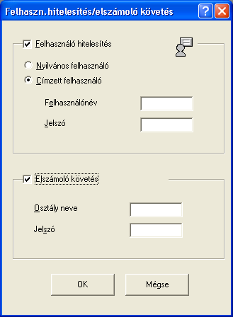 A KONICA MINOLTA PS illesztőprogram beállítása (Windows) 7 A Számlakövetés beállítása Ha a készüléken számlakövetés került beállításra, egy feladat nyomtatásához meg kell adnia egy számla jelszavát.