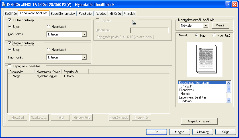 7 A KONICA MINOLTA PS illesztőprogram beállítása (Windows) 7.