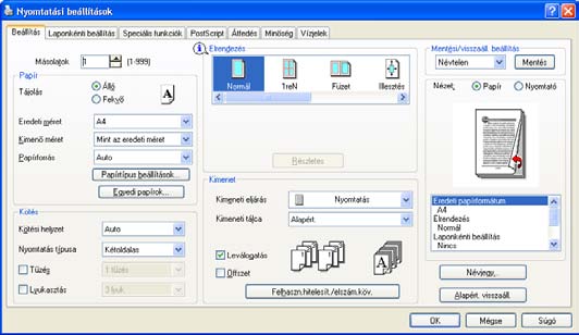 7 A KONICA MINOLTA PS illesztőprogram beállítása (Windows) 7.