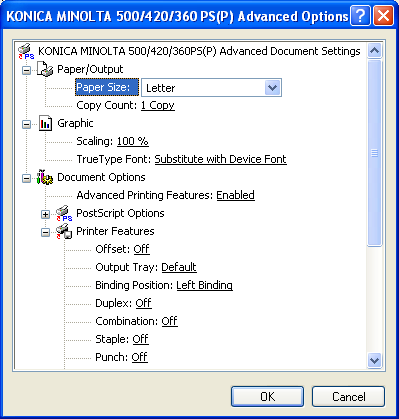 A PPD illesztőprogram beállítása (Windows) 8 8.4 Advanced (Részletek) Az Advanced (Részletek) ablakban beállíthatja a másolatkezelő funkcióit, a nyomtatás denzitását és az egyéb különleges funkciókat.