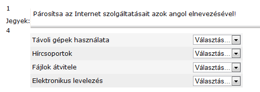 Párosító Részkérdések és összekevert válaszok alapján ki