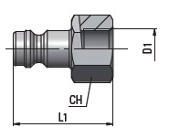 Gyorscsatlakozó csonkok külső menetes csatlakozással (GU21-20) GU21-20 00 18 1/8" 25 14 GU21-20 00 14 1/4" 27 17