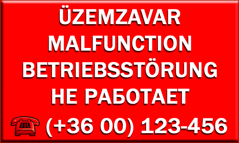 Rendellenes mőködések, hibaállapotok: Az illemhely fel van szerelve egy beépített GSM modullal, amelyen keresztül a vezérlés különféle SMS hibaüzeneteket képes küldeni a vevı által megadott