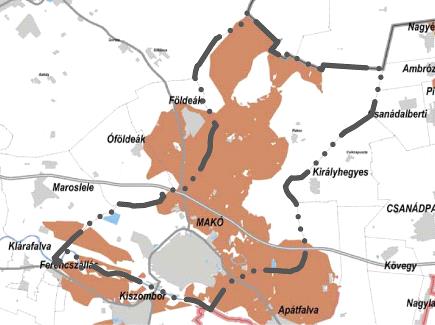 HELYZETFELTÁRÓ- HELYZETELEMZŐ - HELYZETÉRTÉKELŐ MUNKARÉSZEK 30 A területrendezési terv övezetei: A település folyó menti és más, kisebb vízfolyás menti sávja az ökológiai folyosó része.