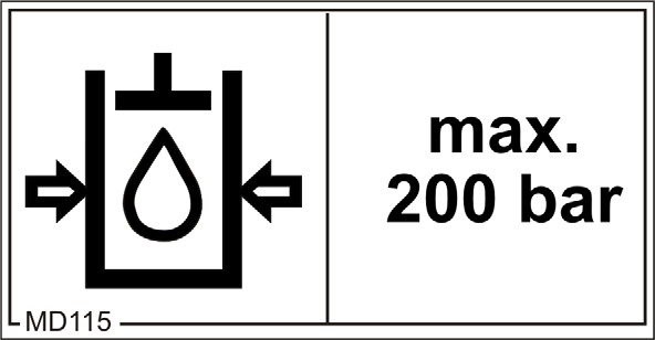 Általános biztonsági utasítások MD 100 Ez a piktogram a kötöző eszközök felerősítésére szolgáló rögzítési pontokat jelzi a gép felrakodása során.