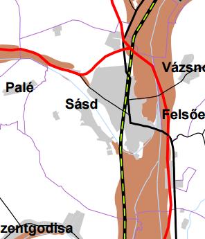 melléklet) A Sásd-Meződ-Baranyajenő határában álló erdő az országos ökológiai hálózaton belüli magterületnek (zöld színnel jelölve), az újmajori szarvasmarha-telep melletti Fehér-föld dűlőrészen lévő