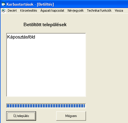 5. ADATBÁZIS FELTÖLTÉSE. 5.1. Aldecentrum betöltése. Az internetrıl a Helyi Regiszter Letöltıközpont ból letöltött aldec«településnév».txt és körzet4.txt állományok bemásolása C:\Anmunka\ könyvtárba.