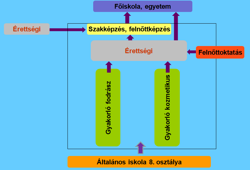 Iskolánk képzési rendszere Induló osztályaink Szakközépiskola Tagozatkód 01 02 Alapozás gyakorló fodrász gyakorló kozmetikus Szakmacsoport, ágazat 19.