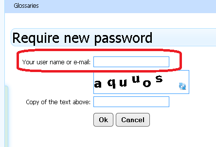 Fill in the required fields to request a new password.