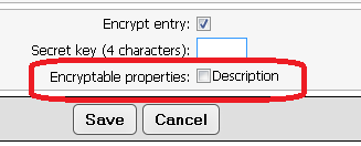 S50F05 Secret key S50F05 = S68F08 Secret key Enter the 4 character long password here that will be needed if someone wishes to access the secret items. The password must be four characters long.