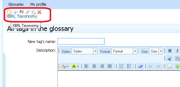 Címkék kezelése képernyő S59000 Címkék kezelése képernyő Screen objects on screen S59000: : S59M01 Glossary name S59M01 Glossary name Glosszárium neve This is the name of the glossary you are