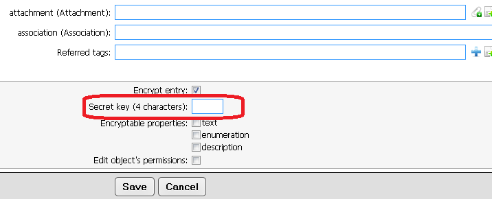 S68C02 Encrypt entry S68C02 Encrypt entry Mark this checkbox to encrypt the entry. Marking the checkbox opens a new field immediately below, where you need to enter a 4 character long password.