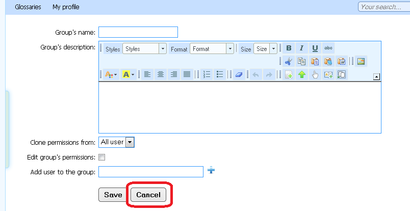 S18B02 Cancel S18B02 Cancel The Cancel button allows you to