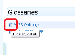 S01T01 Glossaries text S01T01 Glossaries text Glossaries accessible by the user are listed under Glossaries text.