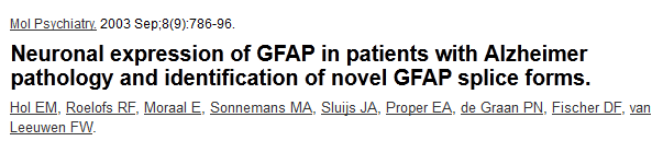 GFAPa: a leggyakoribb mrns izoforma GFAPb: emberben nem kimutatható GFAPg: emberben nem írták le részletesen csontvelőből, lépből izolálták először CNS-ben nagyon kis mennyiségben van jelen GFAPd: