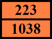 14.2 RID (Vasúti szállítás) UN-szám Megfelelő szállítási név (RID) Osztály (RID) Osztályozási kód (RID) 1038 Etilén, HŰTŐ LIQUID 2 - Gázok 3F Veszélyességi bárca (RID) 2.1 Narancssárga táblák 14.