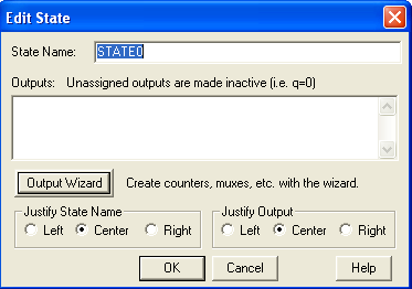 2.3.3. ábra Állapotgép futásának beállítása Az egyes állapototkon kettőt kattintva hozzuk elő az Output Wizardot: 2.4.