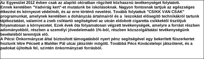 1. Szervezet azonosító adatai 1.1 Név 1.2 Székhely Irányítószám: 7 6 2 1 Település: Pécs Közterület neve: Szent István Közterület jellege: tér Házszám: Lépcsőház: Emelet: Ajtó: 17 1.