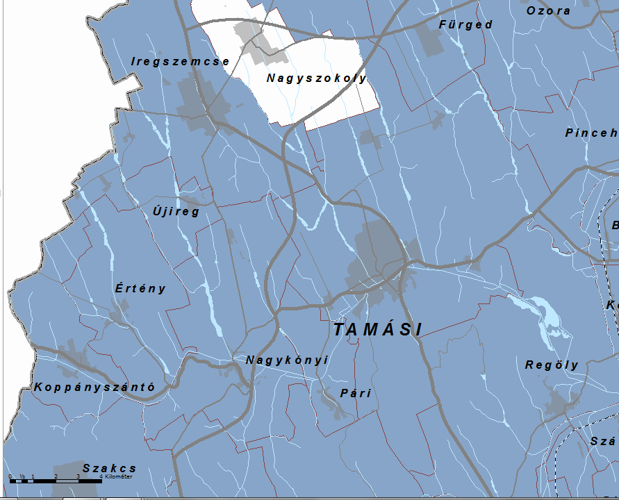 ábra). 1.18.-3. ábra: Tamási vízeróziónak kitett területei Forrás: http://gis.teir.