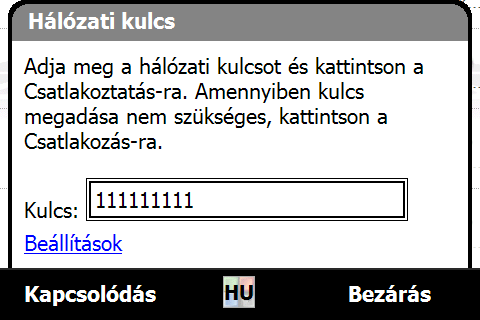 Internet 155 1. A felismert vezeték nélküli hálózatok neve egy felugró ablakban jelenik meg. Koppintson a kívánt vezeték nélküli hálózatra, majd az OK gombra.