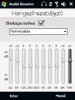 11.5 Az Audió Booster használata Multimédiás szolgáltatások 263 Az Audió Booster optimalizálja a hangot a jobb hangélmény elérése érdekében. Rendelkezik több előre beállított móddal, pl.