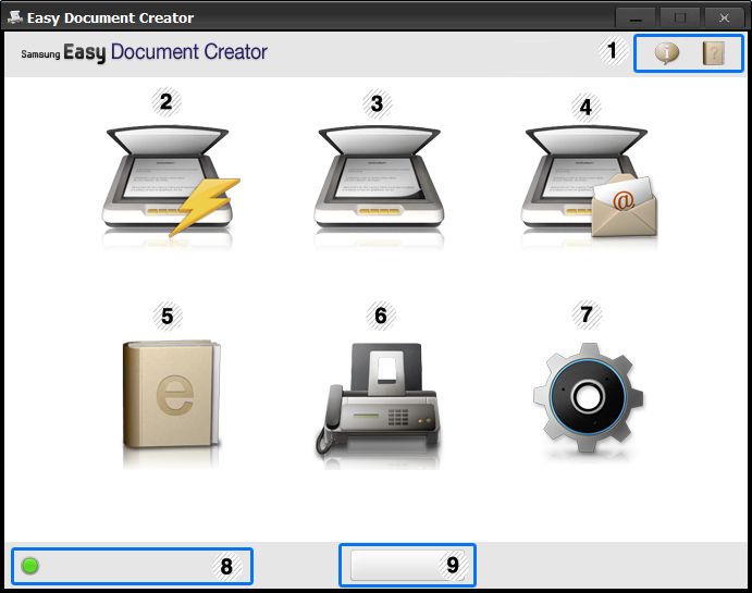 A Samsung Easy Document Creator használata A Samsung Easy Document Creator alkalmazás segít a felhasználóknak dokumentumokat beolvasni, összeállítani és menteni, mindezt különböző formátumban,