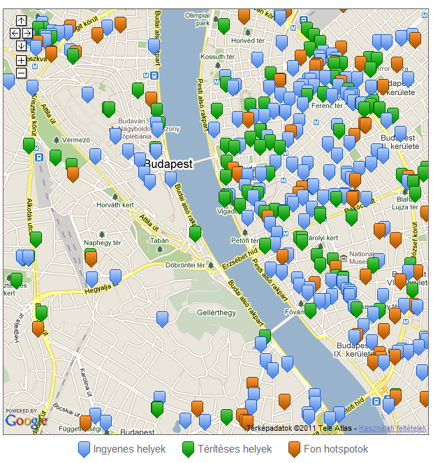 Hotspot-ok Budapesten Hálózati