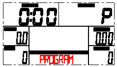 Tréning a Program módban: Az UP vagy DOWN billentyűk segítségével tud programot választani, amelyet a MODE gombbal kell igazolnia.