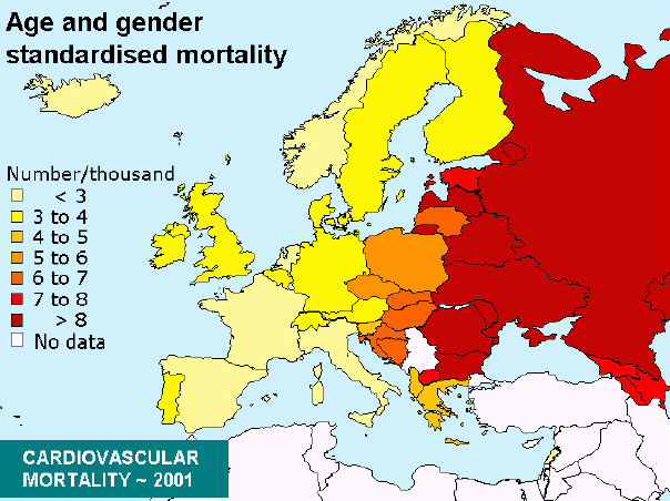 CVB halálozás Európában ESC-Euro Heart