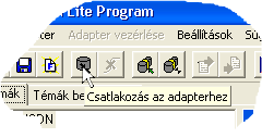 6.3 A 2N ISDN BRI Lite és a PC csatlakoztatása A paraméterek megváltoztatásához a program elindítása után először létre kell hozni a kapcsolatot a PC és az adapter között.