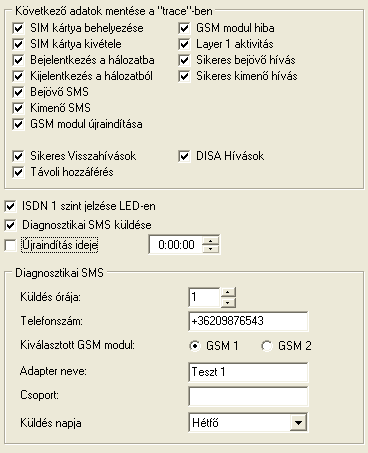 6.5.6.2. Trace (Naplózás) Ez a táblázat lehetőséget nyújt az adapter működése során keletkező események rögzítésére.