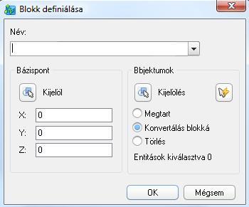 9. Blokkok 9.1. Blokkok létrehozása és beillesztése Egy blokk több rétegre rajzolt, különböző tulajdonságokkal rendelkező objektumokból állhat. 9.1.1. Blokk létrehozása Blokkot a BLOCK és WBLOCK parancsokkal lehet létrehozni.