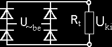 6.4. ábra. Egyutas egyenirányító, C-R-C szűréssel 6.5. ábra. Egyutas egyenirányító, C-L-C szűréssel 6.2.4. Kétutas egyenirányító kapcsolás Hasznos lenne a transzformátor kimenetén megjelenő szinuszos feszültség mindkét félhullámát egyenirányítani: erre szolgál az ún.