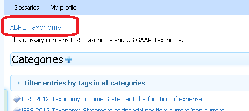 Open glossary - Glosszárium megnyitása Glosszárium megnyitása után első képernyő S34000 képernyő Categories - Kategóriák Az S34000 jelzésű képernyőn látható képernyőobjektumok: S34D01 Glossary name