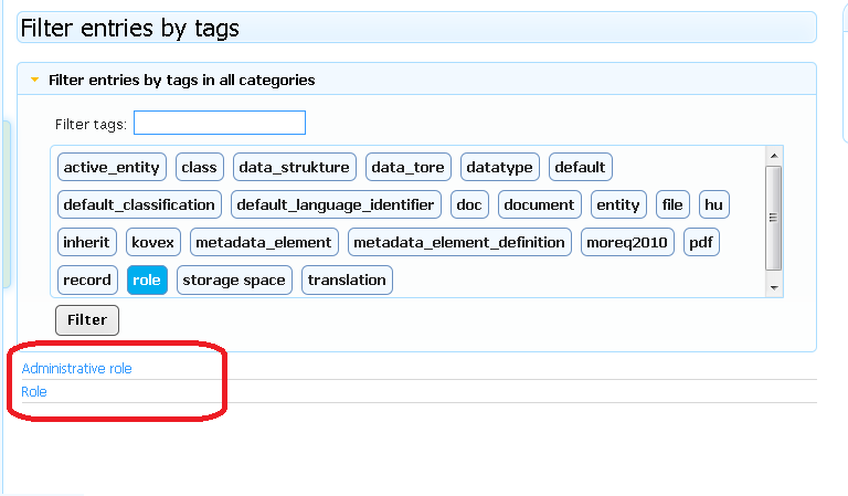 S36B02 Filter button Szűrés gomb S36B02 Filter - Szűrés A Filter Szűrés gombra kattintva a program megjeleníti azokat a szócikkeket és állományokat, amelyekhez a címke hozzá van rendelve.