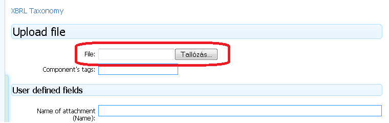 S47F01 Browsing file Állomány tallózása S47F01 Browsing file Állomány tallózása Ha a mezőbe vagy a Tallózás gombra kattintunk, akkor kiválaszthatjuk azt az állományt, amit fel szeretnénk tölteni.